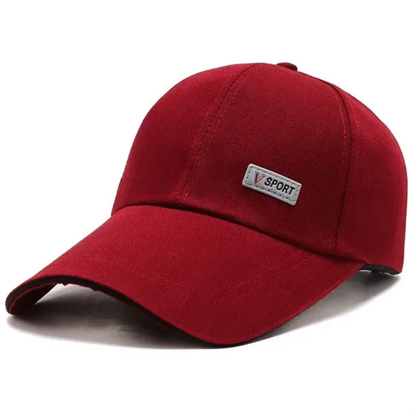Embroidered Logo Wide-Brimmed Dome Baseball Cap