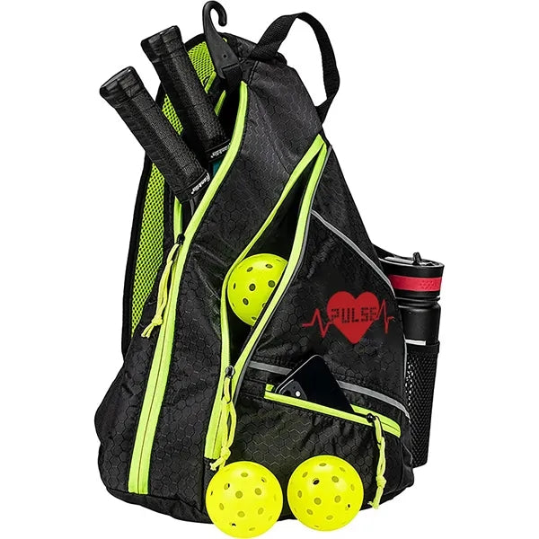 Adjustable Pickleball Sling Bag with Fence Hook Badminton