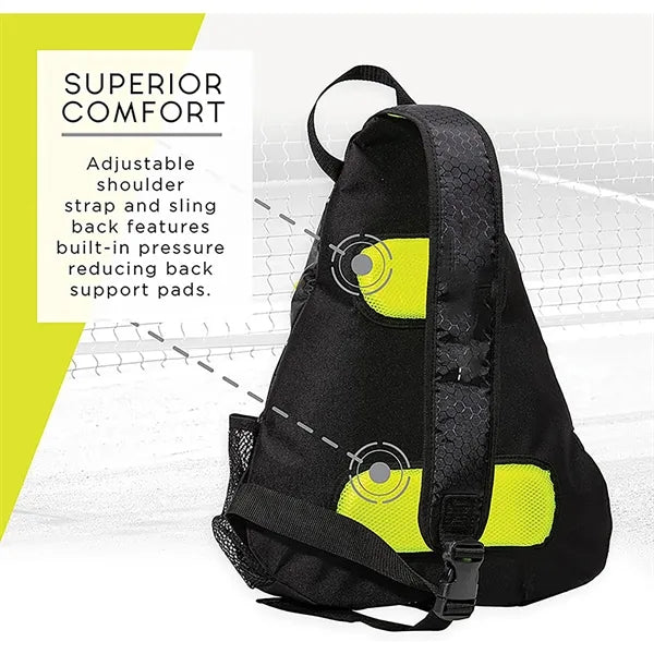 Adjustable Pickleball Sling Bag with Fence Hook Badminton