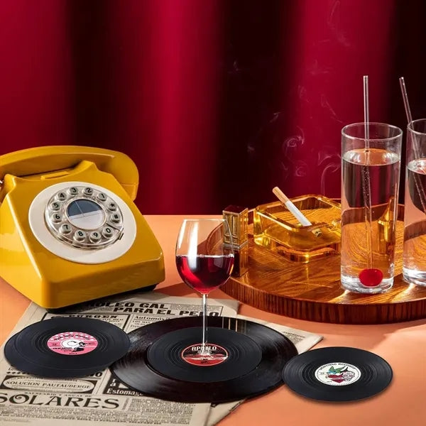 Funny Retro Vinyl Record Coasters