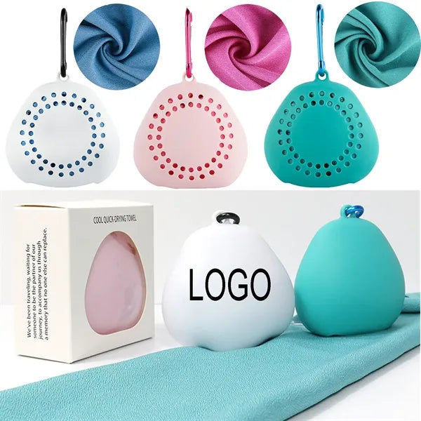 Portable Silicone Case Cooling Towel