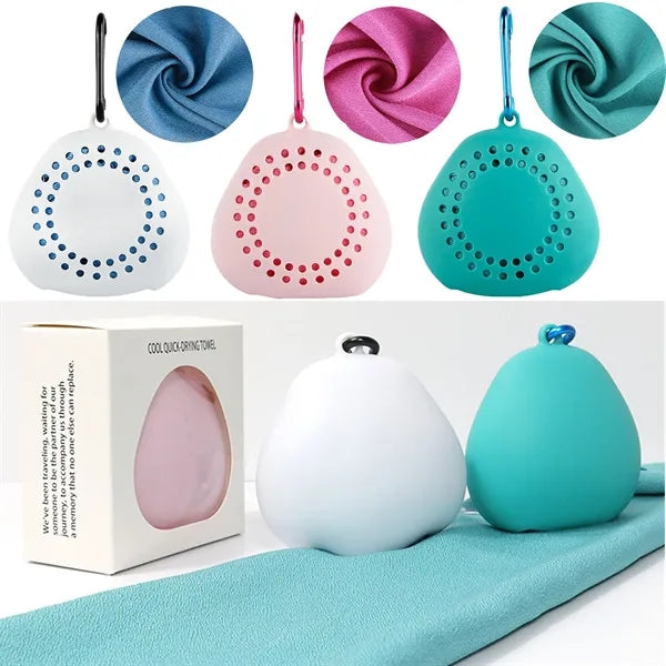 Portable Silicone Case Cooling Towel
