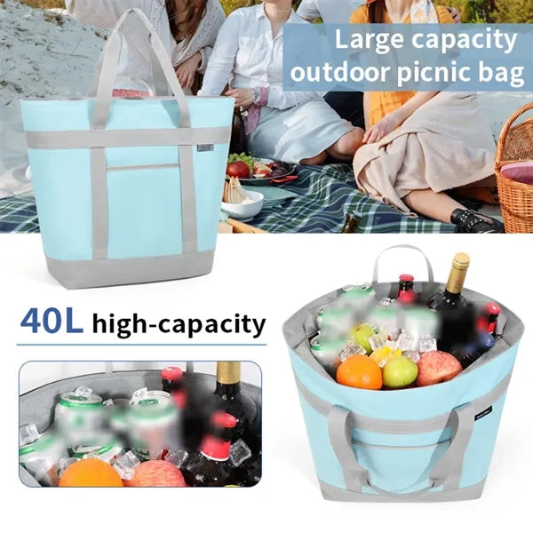Large Capacity Picnic Fresh-keeping Insulated Cooler Bag