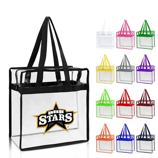 PVC Clear Zippered Tote Bag