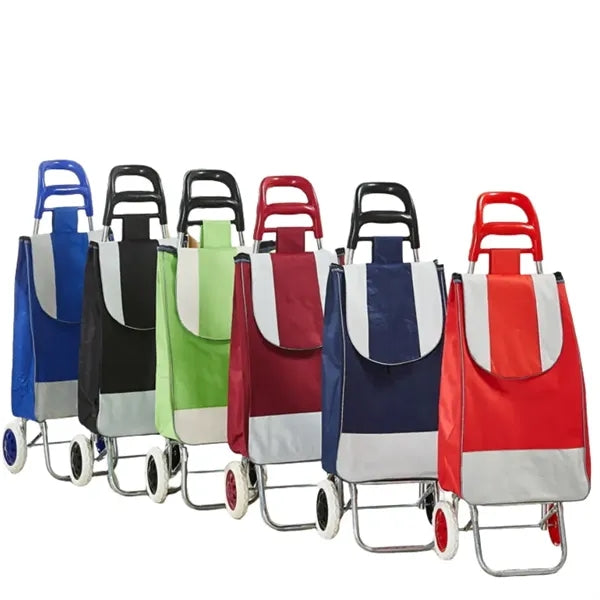 Portable folding hand shopping cart grocery bag