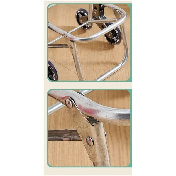Portable folding hand shopping cart grocery bag