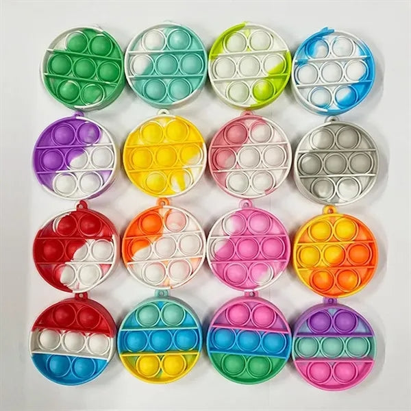 Rainbow Push Pop Bubble Toy Keychain