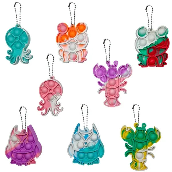 Rainbow Push Pop Bubble Toy Keychain