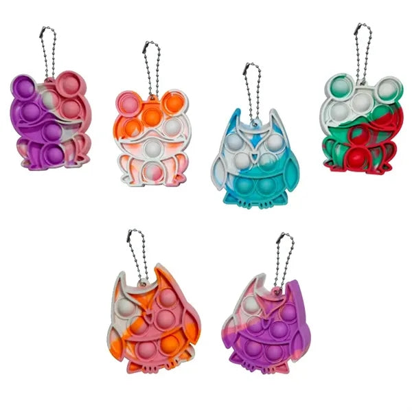 Rainbow Push Pop Bubble Toy Keychain