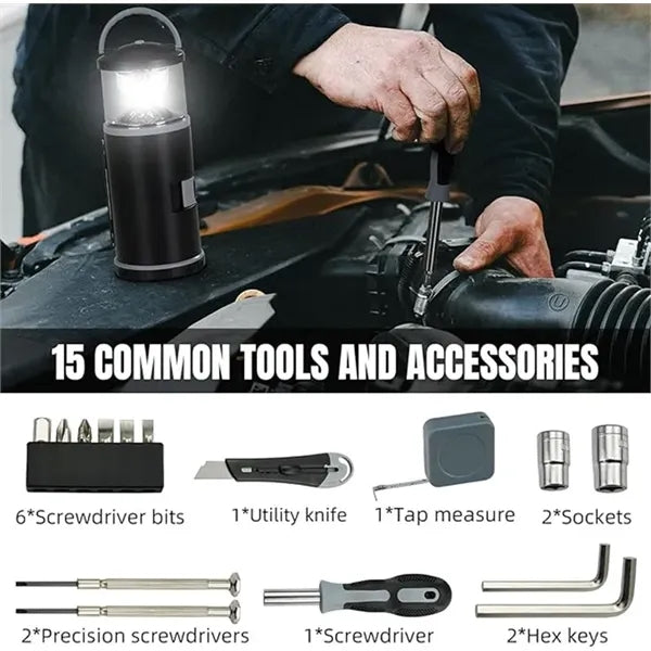 Fishing Camping Light Battery Powered LED Lantern with Tool