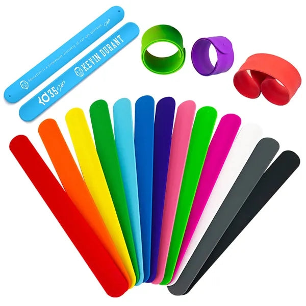 Reuse Multicolor Silicone Bracelets Slap Wristbands