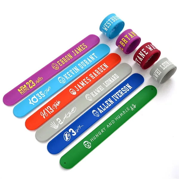 Reuse Multicolor Silicone Bracelets Slap Wristbands