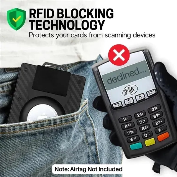 Slim RFID Blocking Wireless Tracking ID Card Case Holder