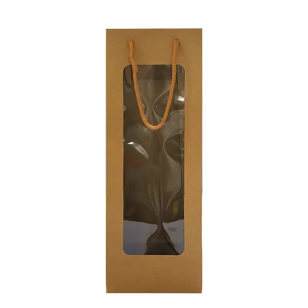 Wine Gift Bag with Window Kraft Paper for Wedding