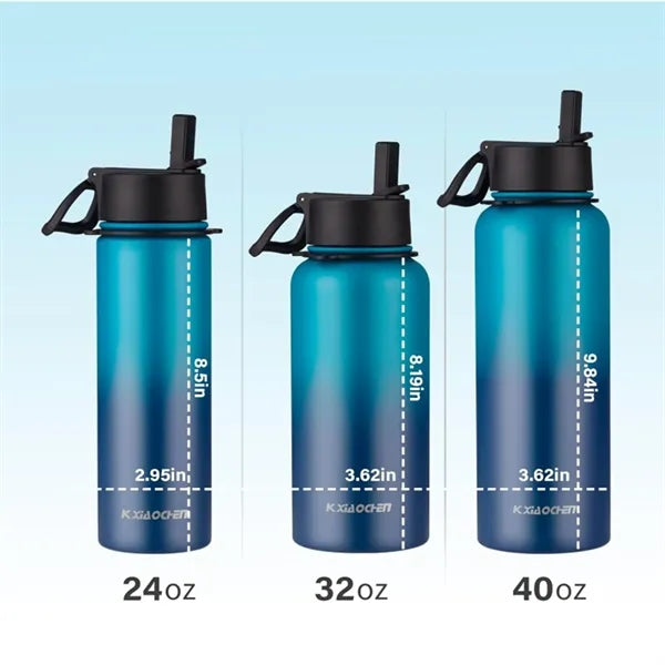 40oz Ombre Stainless Steel Water Bottle with Straw Handle