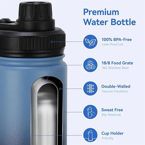 40oz Ombre Stainless Steel Water Bottle with Straw Handle
