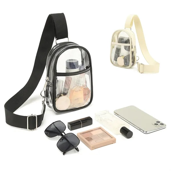 Clear Crossbody Purse PVC Bag with Front Pocket