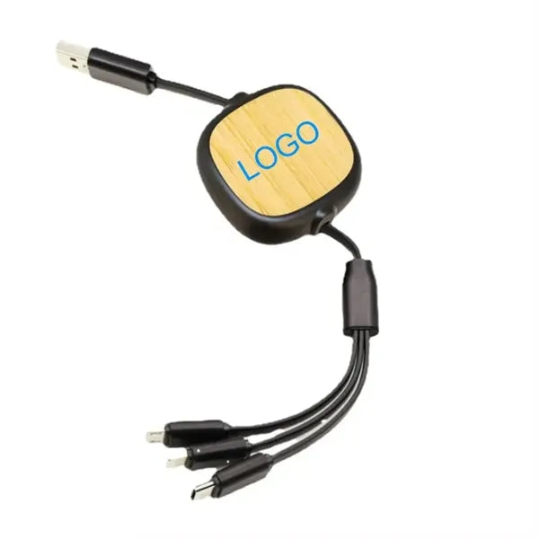 Bamboo Retractable 3-in-1 Charging Cables