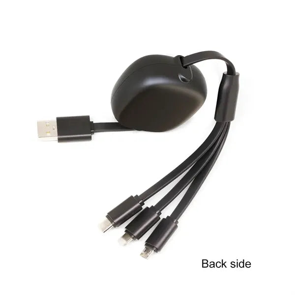 Bamboo Retractable 3-in-1 Charging Cables