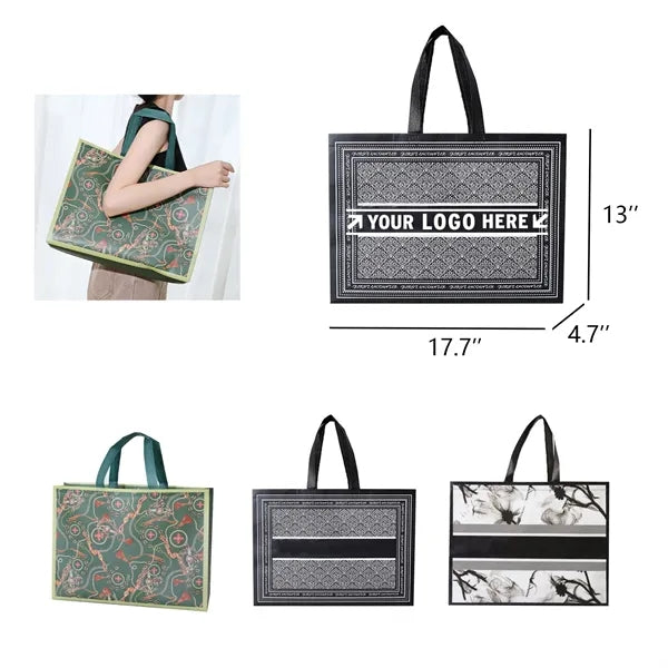 Retro Laminated Bottom-Load Non-Woven Tote
