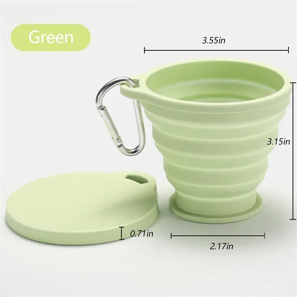 Silicone Collapsible Travel Camping Drinking Cup with Lid