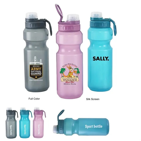 25/19 oz Plastic Sports Water Bottle With Carry Handle