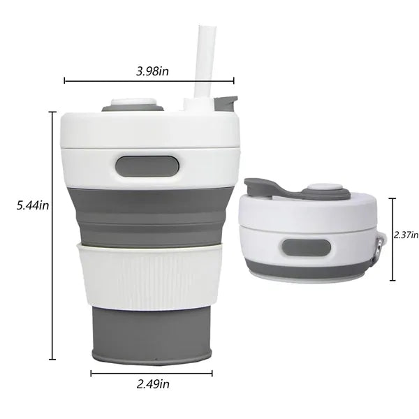 15oz Collapsible Silicone Camping Mug Travel Water Bottle