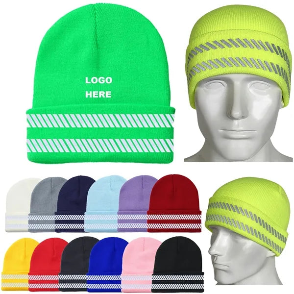 Outdoor Warm Reflective Safety Beanie Hat