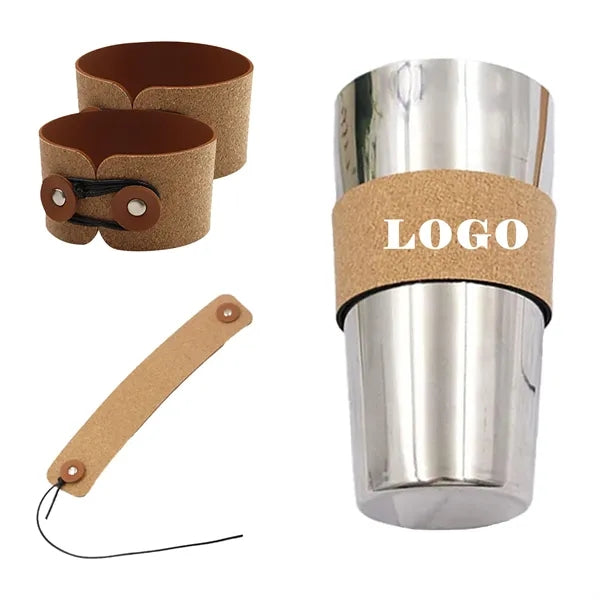 Sleeve Adjustable Holder/ Foldable Leather Cup Cover