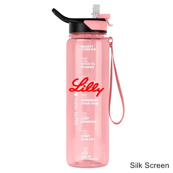 22/32 oz Motivational Water Mug with Time Marker And Straw
