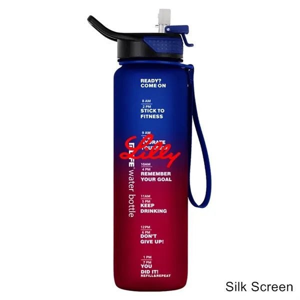22/32 oz Motivational Water Mug with Time Marker And Straw