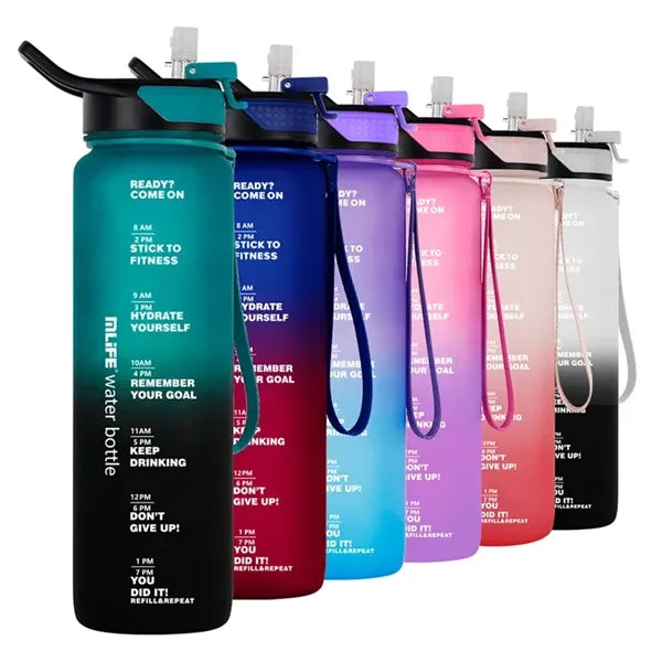22/32 oz Motivational Water Mug with Time Marker And Straw