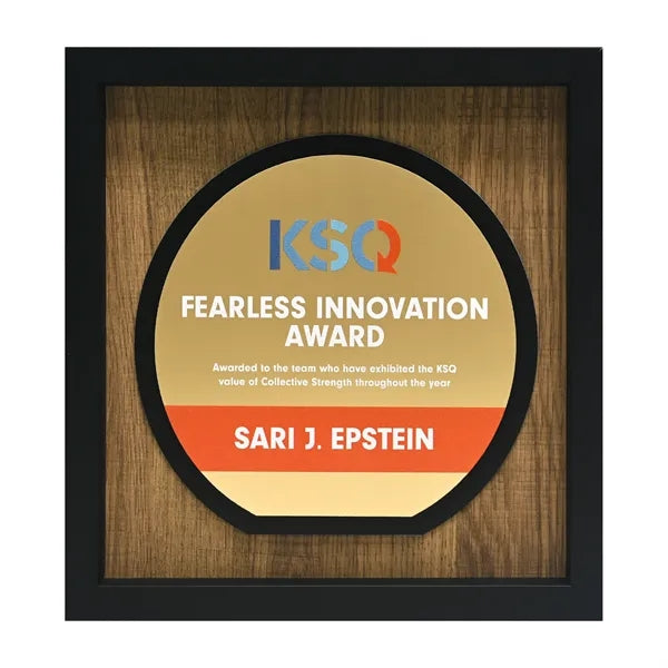Newbury 10" x 10" Circle Award with Brushed Gold Plate