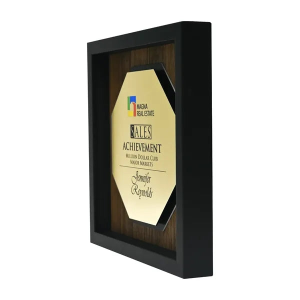 Newbury 10" x 10" Octagon Award with Brushed Gold Plate