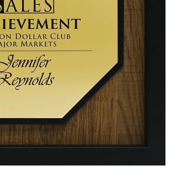 Newbury 10" x 10" Octagon Award with Brushed Gold Plate