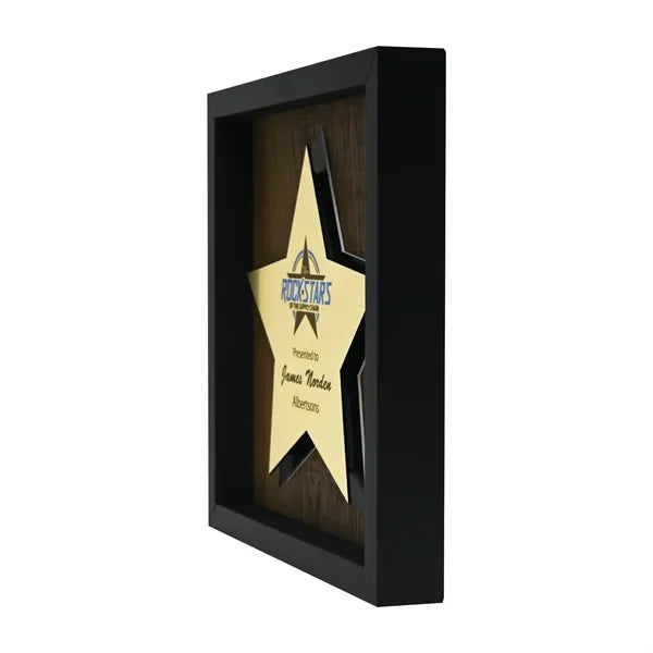 Newbury 10" x 10" Star Award with Brushed Gold Plate