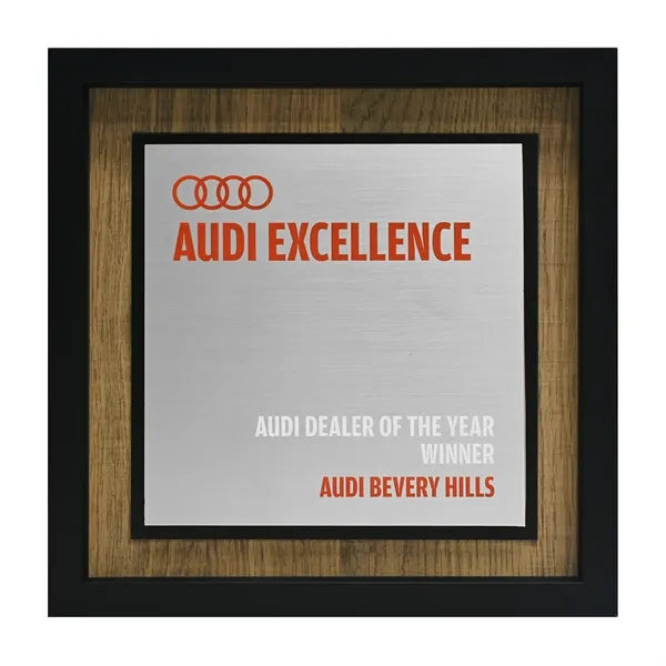 Newbury 10" x 10" Square Award with Brushed Silver Plate