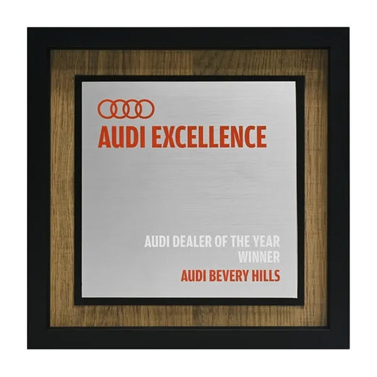 Newbury 10" x 10" Square Award with Brushed Silver Plate