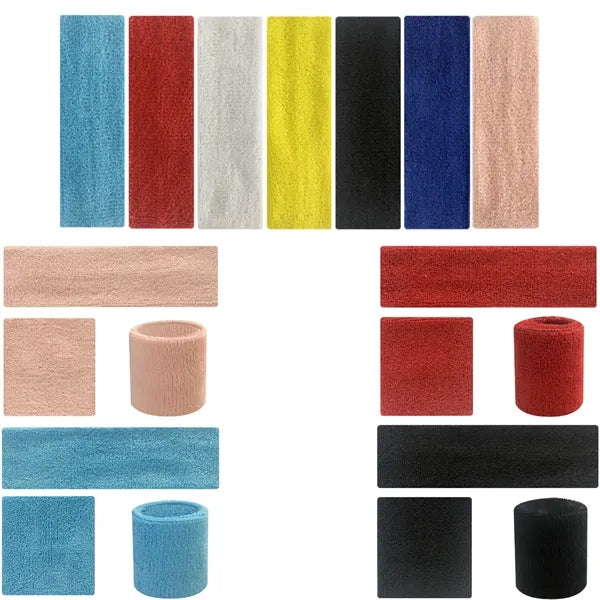 Headband and wristband sports set