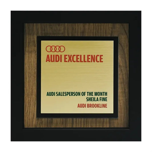 Newbury 6" x 6" Square Award with Gold Plate