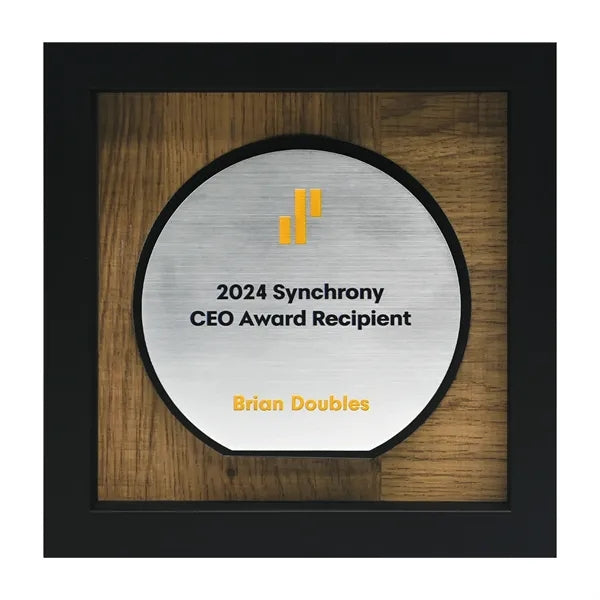 Newbury 6" x 6" Circle Award with Brushed Silver Plate
