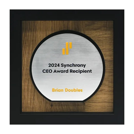 Newbury 6" x 6" Circle Award with Brushed Silver Plate