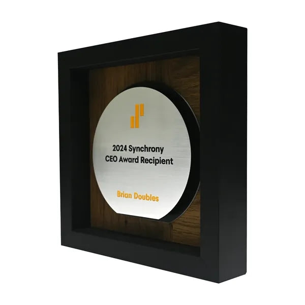 Newbury 6" x 6" Circle Award with Brushed Silver Plate