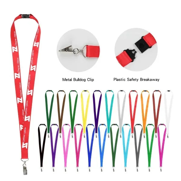 3/4'' Polyester Lanyard With Safety Breakaway & Badge Holder