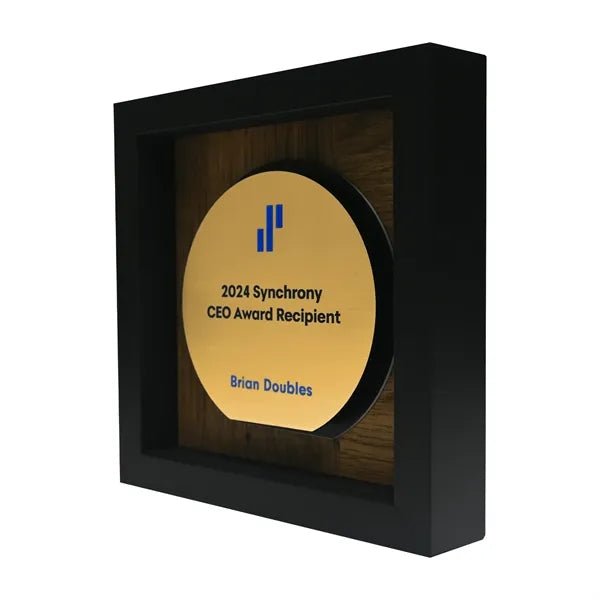 Newbury 6" x 6" Circle Award with Brushed Gold Plate