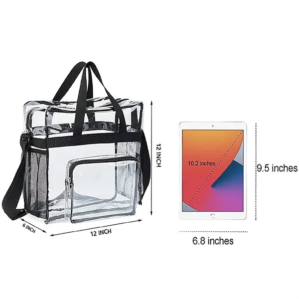 Shoulder PVC Clear Tote Bag with Front Pocket