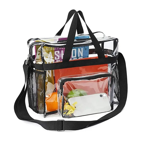 Shoulder PVC Clear Tote Bag with Front Pocket