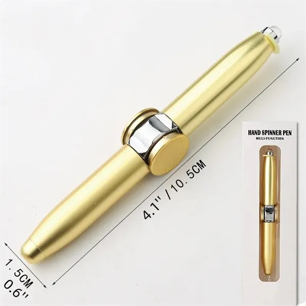 Fingertip Gyro Spinner Ballpoint Pen w/LED Light & Stylus