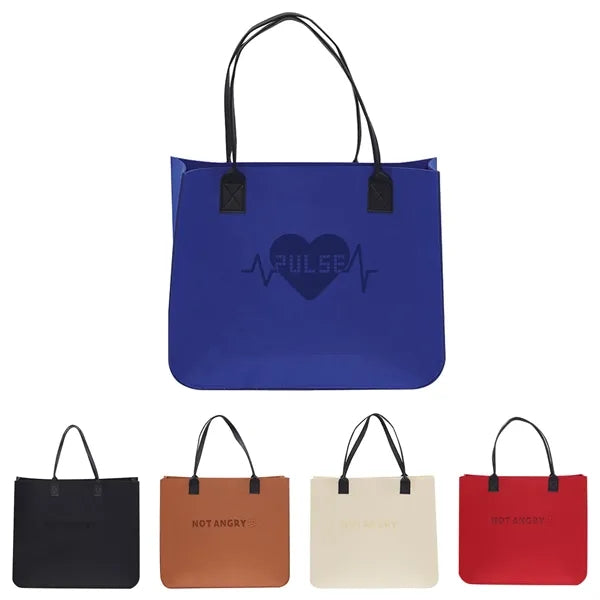 Logo Felt Tote Bag for Reuse for Shopping