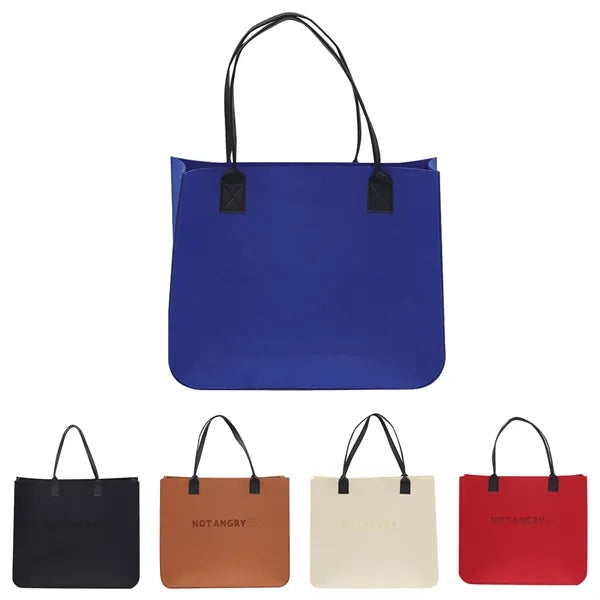 Logo Felt Tote Bag for Reuse for Shopping
